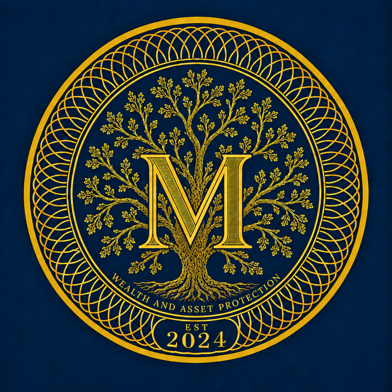 McGregor Financial Services emblem: M and tree, Wealth and Asset Protection, established 2024