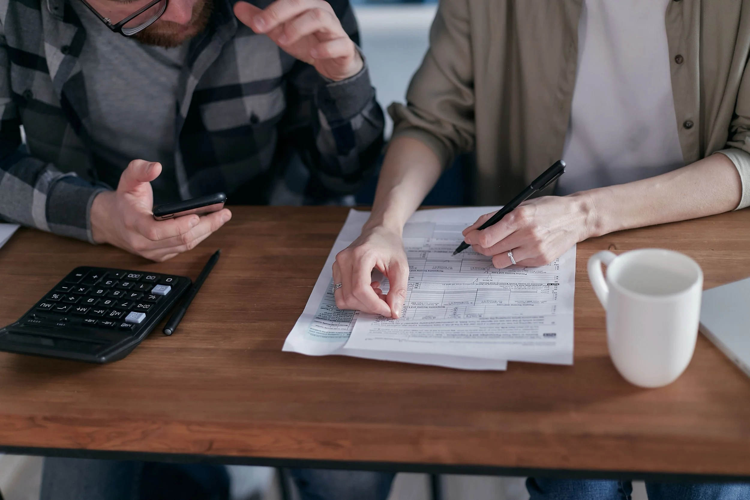 Financial documents prepared for business and individual tax review